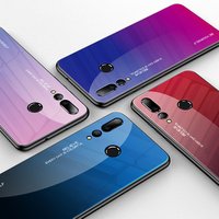 Hot Selling Gradient Tempered Glass Mobile Cover Phone Case For Redmi Note 7 K20 Pro 7A GO