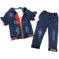 New Casual Children Clothes 2019 Boys Clothing Sets Kids Blue Denim Suit