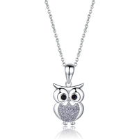 Best Quality Single Face Sterling Silver Owl Pendant Lovely Silver Plated Owl Necklace Fashion Jewelry Necklaces
