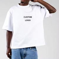 320gsm Fabric Fast Puff 230 280 GSM 100% Cotton Distressed Acid Washed Tee Shirts Custom Logo Heavyweight Men Vintage T Shirt