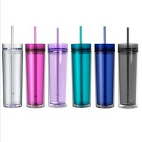 BPA Free Acrylic Skinny Tumbler Lid Straw