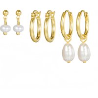 6Pcs Elegant Drop Pearl Earrings S925 Silver Sophisticated Look for Brides and Businesswomen Jewelry Set