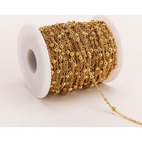304 Stainless Steel O Small Thin Chain with Round Ball Silver Gold Plated for DIY Jewelry Making
