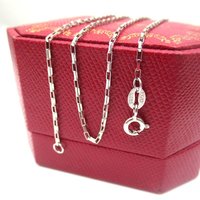 925 Sterling Silver 1.1mm Rectangular Box Chain Necklace for Women