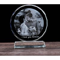 K9 Custom 3D Laser Photo Frame Wedding Souvenirs Round Sunflower Crystal Trophy Award