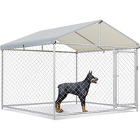 Large Eco-Friendly Weatherproof Galvanized Welded Outdoor Dog Kennel Size 78''x78''x67'' Secure Lock