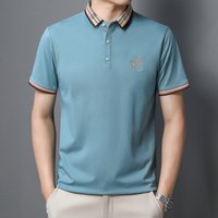 New Summer Custom Logo Golf Men's for Shirt Knitted Fabric Print Design ODM Supply 50% Cotton 50% Polyester Short Sleeve