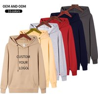New Fashion 100% Cotton Men Autumn Winter Hooded Street Long Sleeve Loose Solid Color Hooded Casual Blouse Tops Hoodies