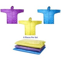 6 Disposable PE Plastic Raincoats