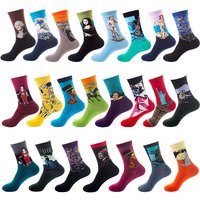 Wholesale Novelty Famous Art Graphic Socks Men Unisex Funny Van Gogh Painting Cotton Socks