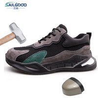 Men Safety Shoes Steel Toe Anti-Puncture Rubber Sole | Breathable Safety Boots Men Work Casual Wear