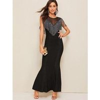 Long Fringe Evening Dress