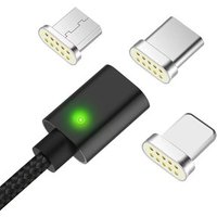 2.4A Quick Charger Metal Micro USB Smart Magnetic Charging Data Cable For Mobile Phone