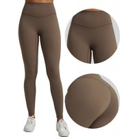 Premium Quality Custom Logo 68% Nylon 32% Spandex V ShapeHigh Waist Butt Lift Booty Gym Workout Leggings for Women