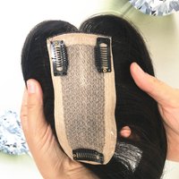 INDIAN Wave Silk Base Hair Topper Remy Human Hair Women Toupee Luxury Straight 1 Piece Natural Black Color 12 Inches Brown