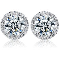 6mm Round Brilliant Cut Cubic Zircon Stone Real 925 Sterling Silver Small Stud Earrings for Womens Girl Jewelry Ear Stud