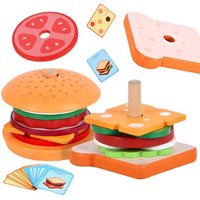 Factory Wooden Food Play Toys Children Role Play Pretend Sandwich Hamburger Toy Montessori Educational Wooden Kitchen Kids Toys
