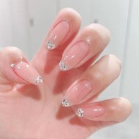 24 Pcs French Style Romantic Art Press on Nails Artificial Fingernails Customize Candy False Nails for Dating Party 3096