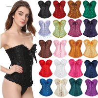 Bodysuit Thong Shaper Boned Jacquard Floral Corset Gothic Plus Size Gorset Minceur Outfit Sexy Clubwear Waist Slimmer for Women