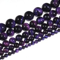 AA Purple Tiger Eye Gemstone Loose Beads Round Energy Stone Healing Power for Jewelry Making(Natural Tiger Eye Color Dyed)
