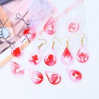 DIY Drop Glue Christmas Series Earrings Silicone Mold Water Drop Round Christmas Tree Snowflake Earrings Pendant Earrings