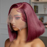 Raw Vietnamese Human Hair Lace Front Wigs Cheap Full Hd Lace Frontal Wigs Human Hair Bundles Hair Vendor 99J Bob Wig on Sale