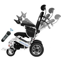 2025 Full Automatic Reclining Folding Wheel Chair Cheap Foldable Portable Lightweight Electric Wheelchair for Disabled