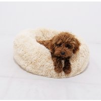 Yangyangpet Soft Warming Plush Fabric Dog Pet Bed Cheap Wholesale Donut Bed with Solid Pattern Calming for Dogs