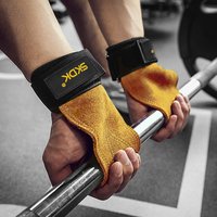 Cowhide Gymnastic Grips Adjustable Wrist Support for Powerlifting Palm Protectors Pads Weight Lifting Hand Grips