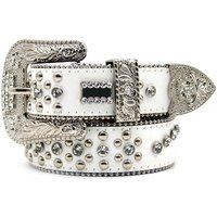 Western Cowboy Style Men's Women's Alloy Rhinestone Buckle PU Leather Wide Luxury High Quality Belts
