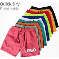 Custom Men's Gym Shorts Sporty Style 100% Polyester Solid Anti-Wrinkle Workout Beach Summer Sweat Running Beach Shorts Pant