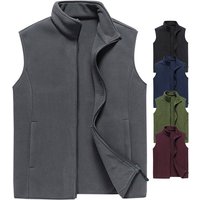 Men's Practical Autumn Outdoor Wearing Polar Fleece Waistcoat With Custom Embroidery Logo Plus Size Vest Jacket