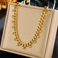 New 2pcs Set Gold Ball Pendant 18k Gold Plated 316l Stainless Steel Jewelry Waterproof Set for Women