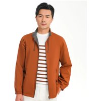 2023 Bosha Men's Reversible Dyed Nylon Jacket Casual Style With Zipper Closure Stand Collar Solid Pattern Spring ODM Supply