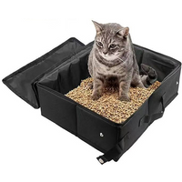 Wholesale New Foldable Cat Toilet Portable Travel 600D Oxford Cloth Waterproof Pvc Cat Litter Box Indoor Outdoor Pet Toilet