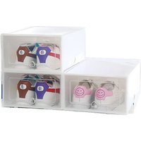 Transparent ladies clamshell shoe box Shoe cabinet storage box Color multi-purpose storage shoe box