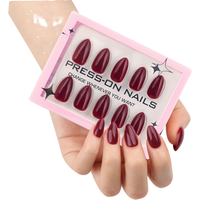 30 Pcs/set Soft Acrylic New Arrival Minimalist High-end Short Almond Shape Acrylic Press on Nails Artificial Fingernails GD