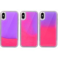 Neon Sand Liquid Mobile Phones Case, Quicksand Cell Phone Covers for iPhone X/XS Luminous Phone Case