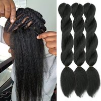 Kinky Straight Vixen Crochet Braids Style 2025 New Year Bundles Crochet Hair Natural Black Synthetic Fibers Hair Extension
