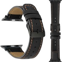 RYB Genuine Leather Watch Band Strap for Apple Watch Ultra 49mm 45mm 44mm Vintage Bracelet Belt for iWatch Series 9 8 7 6 5 SE
