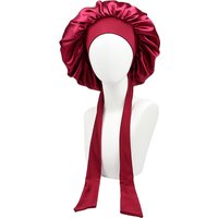 36cm Satin Silk Double Layer Reusable Eco-Friendly Bonnet with Adjustable Tie for Curly Hair Sleeping Cap