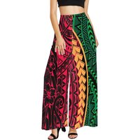Factory Outlet Polynesia Samoa Tribal Printed Plus Size Women's Casual Wide Leg Cargo Pants Elastic Decoration Hot Print Demand