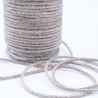 Colorful Bling Bling DIY Rhinestone Rope Decoration 4mm Glass Tube for Clothing Hats Shoes Wire Cutting Rhinestone Decorative