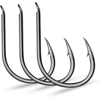 KEWOTE 10# 11# 12# 13# 14# High Carbon Steel Single Fishing Hook Fishing Accessories Pesca Barbed Hook Black Nickel