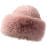 Wholesale Topseller Winter Imitation White Fox Fur Beanie Hat for Women Thick Fluffy Faux Fur Warm and Cartoon Pattern Nylon Hat