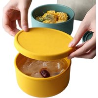 Reusable Safe Silicone Round Kids Food Container BPA Free Leakproof Silicone Bento Lunch Box with Lid