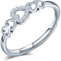 Custom Wholesale Cubic Zirconia Ring Promise Women Jewelry Engagement Wedding 925 Sterling Silver Heart Ring