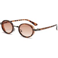 2024 Retro Steampunk Metal Sunglasses Futuristic Oval Small Frame PC Fashion Sunglasses Custom Logo
