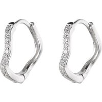 925 Sterling Silver Zircon Wave Earrings for Women Advanced Sense Sleeping Ear Stud Buckle Simple Joker Design