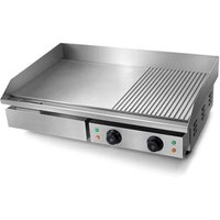 Hot Plate Grill Stainless Steel Counter top Electric Griddle Electric Grill Half Flat Half Grooved